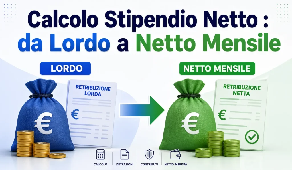Calcolo Stipendio Netto 2026 da Lordo a Netto Mensile