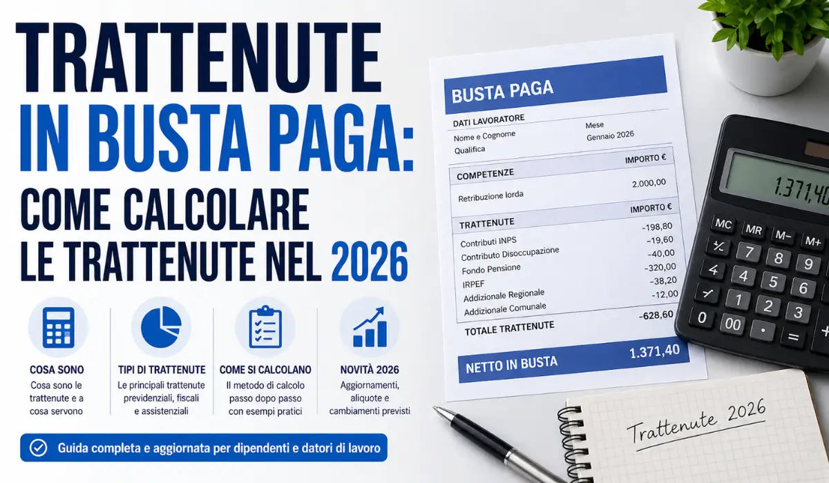 Trattenute in Busta Paga Come Calcolare le Trattenute nel 2026